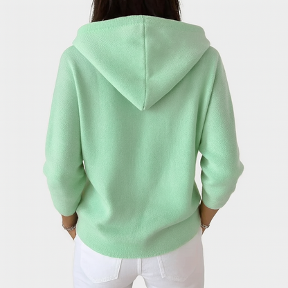 Ladies' Zip-Up Hooded Sweater Cardigan