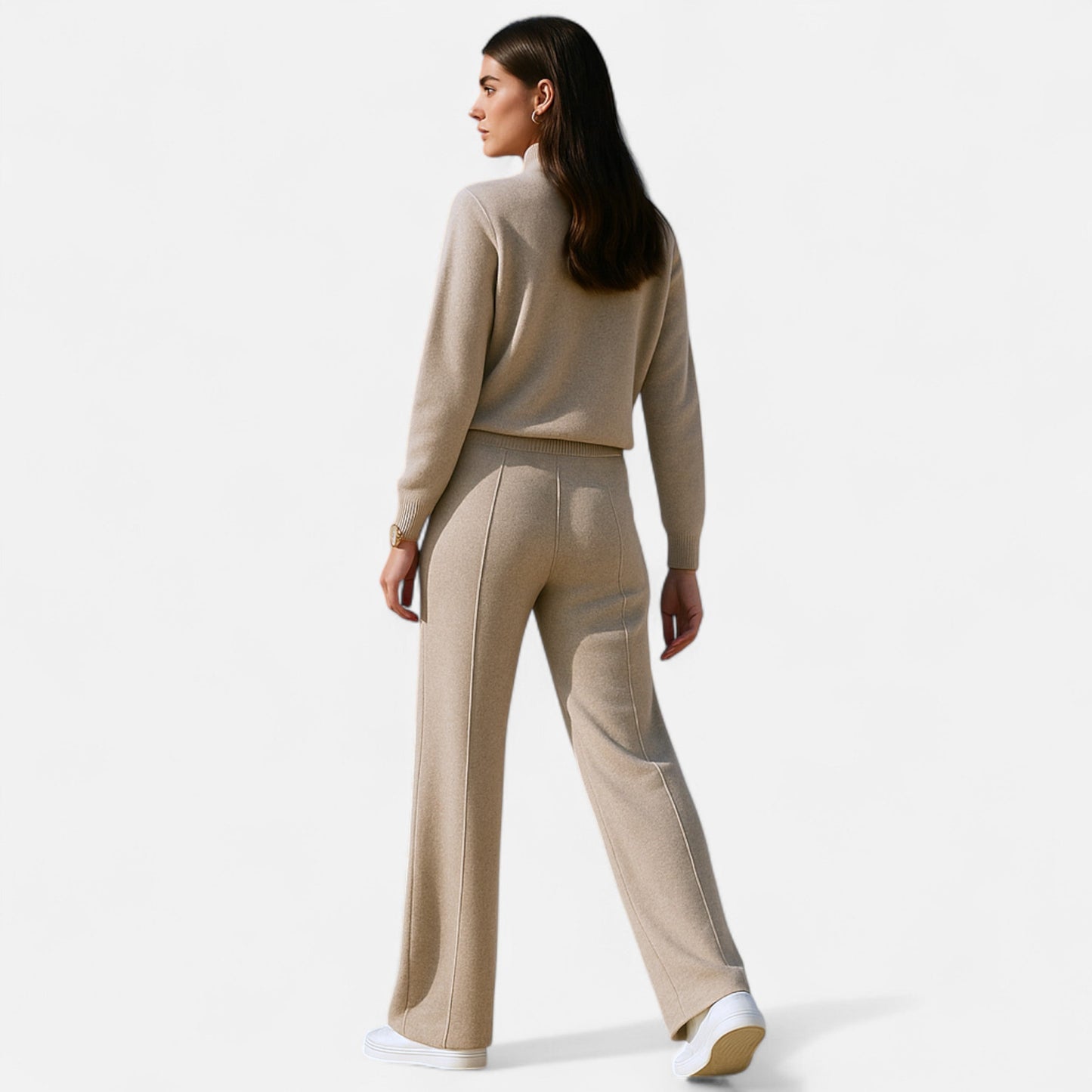 Comfortable Wool Flared Leg Knit Pants