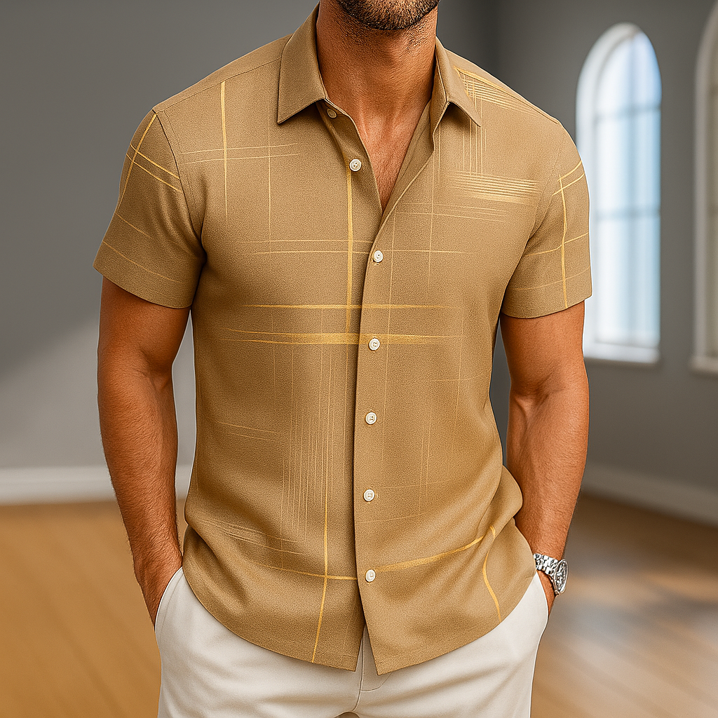 Casual Print Mens Short Sleeve Shirt