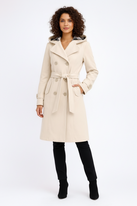 Classic Women's Warm Wool Trench Coat - Luxivelle