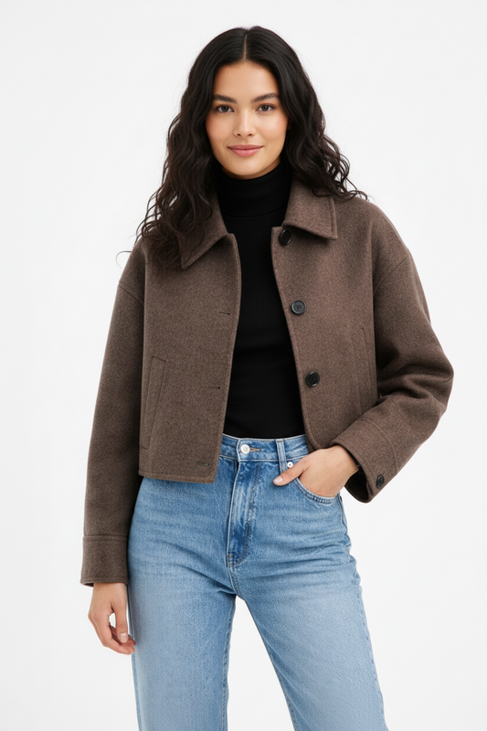Warm Winter Oversized Wool Look Short Coat - Luxivelle