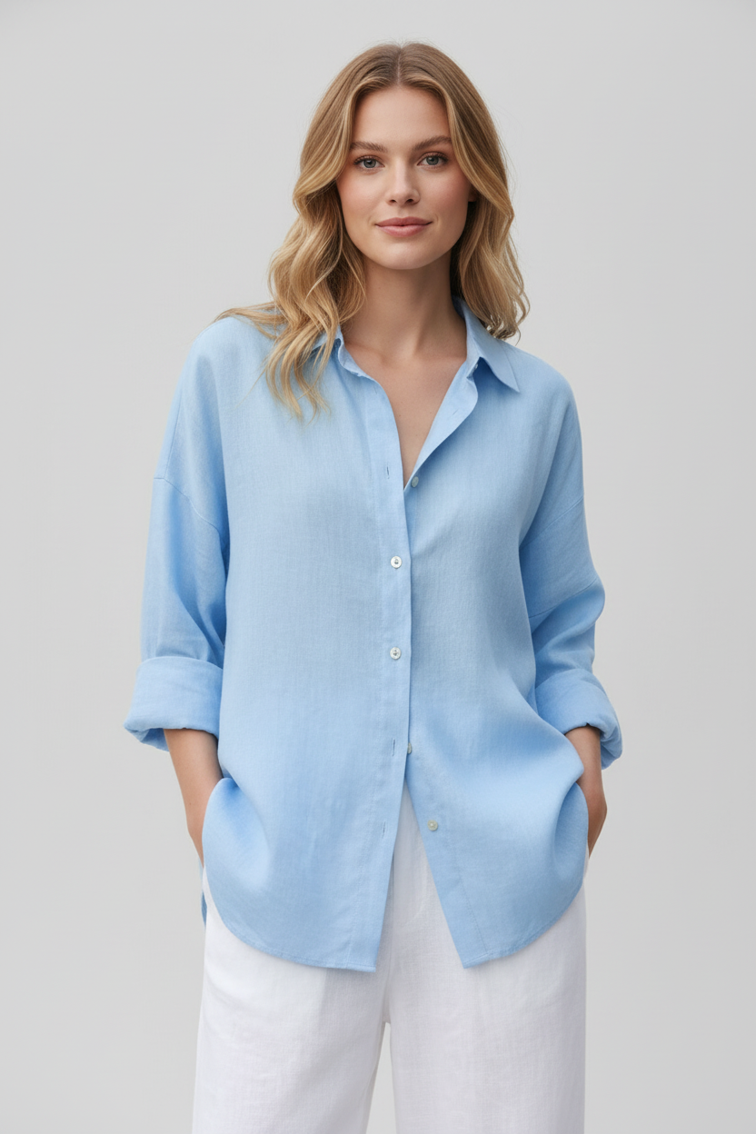 Lightweight Breathable Linen Blouse - Luxivelle