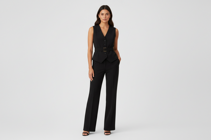 Classic Fit Waistcoat & Flowy Trousers - Luxivelle