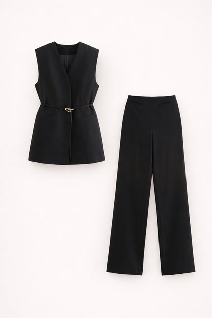 Classic Fit Waistcoat & Flowy Trousers