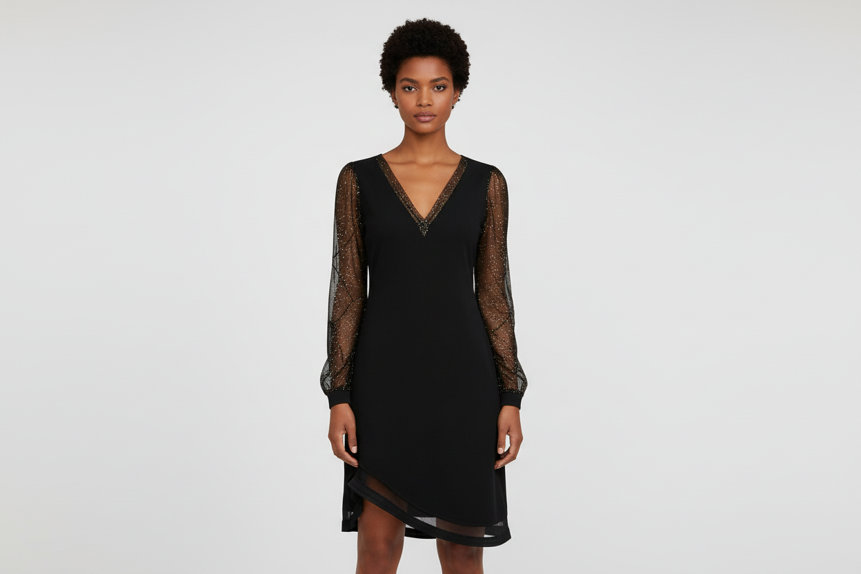 Beautiful Black Evening Party Dress - Luxivelle