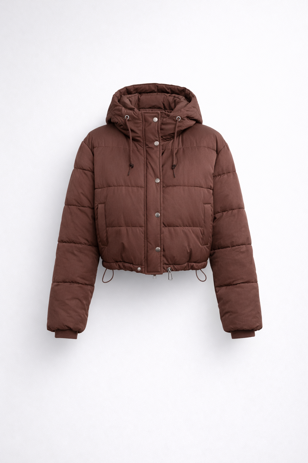 Warm Puffer Cropped Hooded Winter Jacket