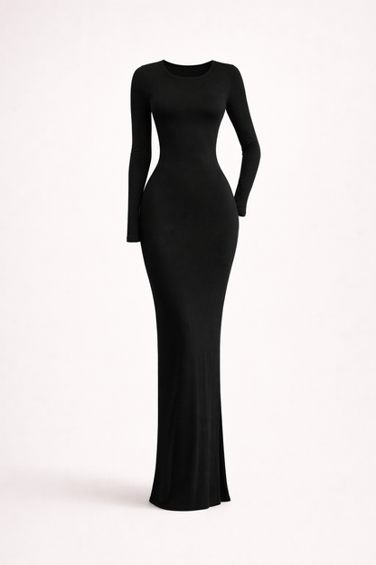 Elegant Black Floor Length Evening Dress