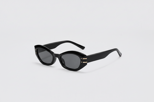 Classic Women's Cat Eye Sunglasses with Gold Frames - Luxivelle
