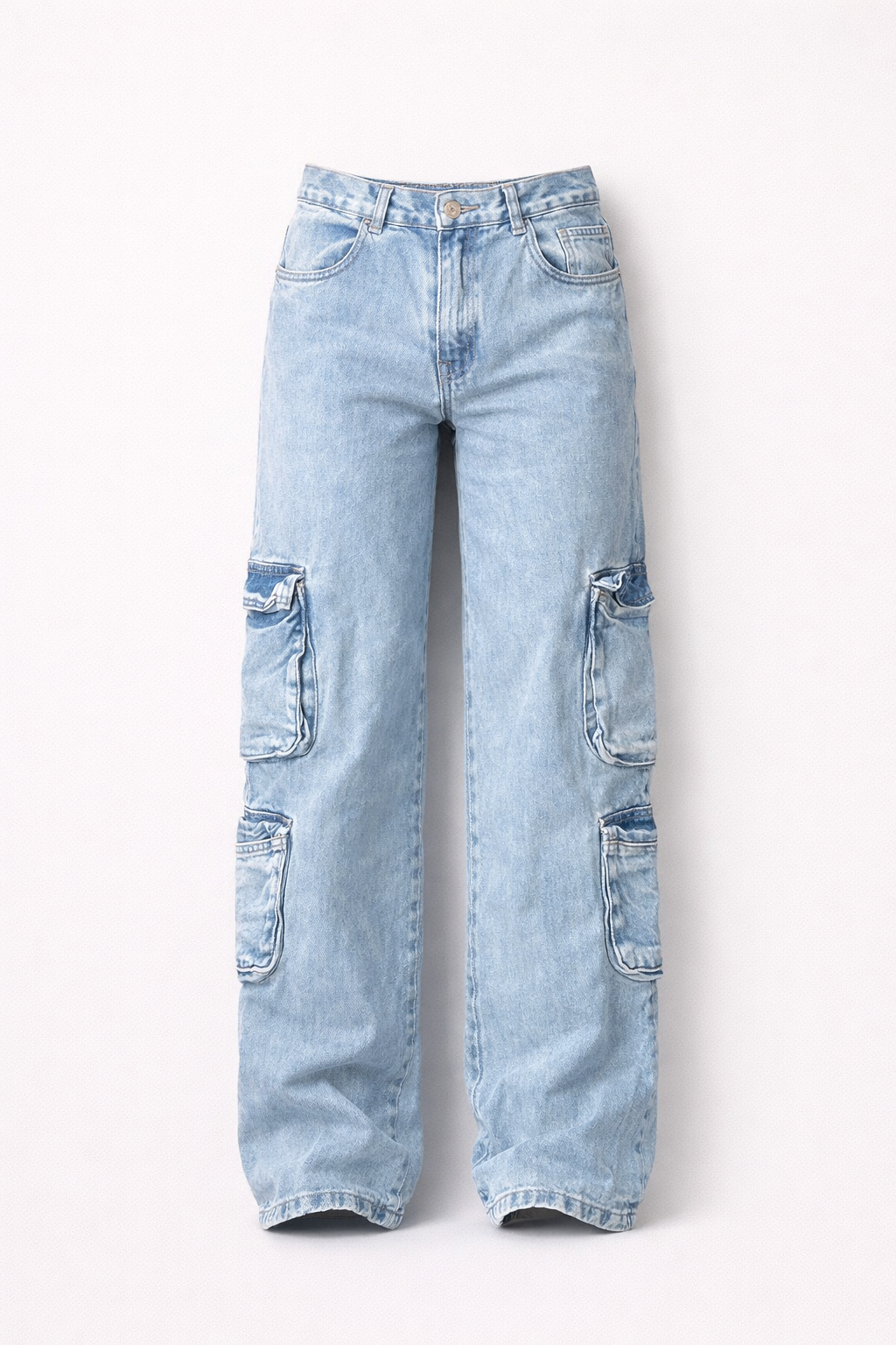 Relaxed Fit Casual Cargo Jeans