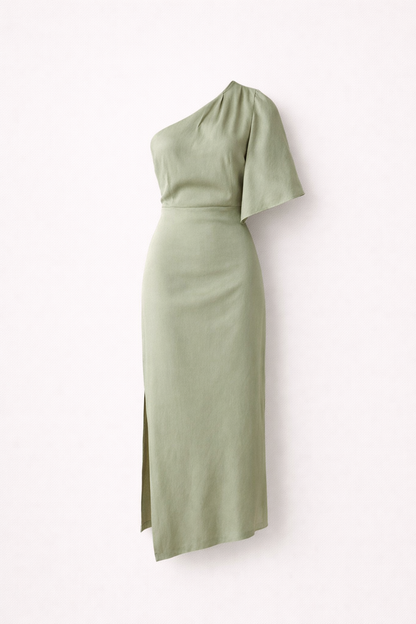 Elegant Asymmetrical Satin Gown