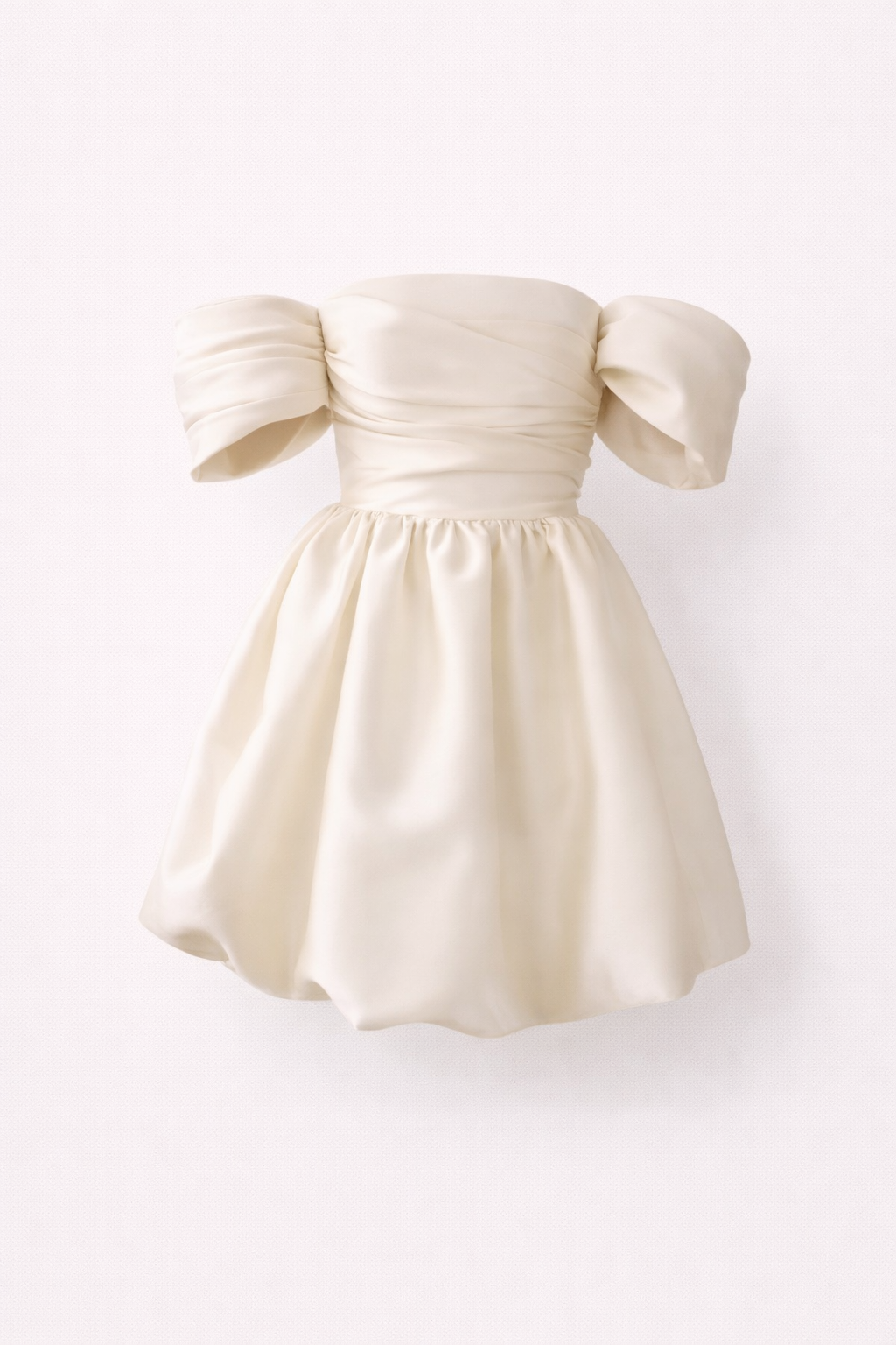 Pink Cold Shoulder Puffy Dress