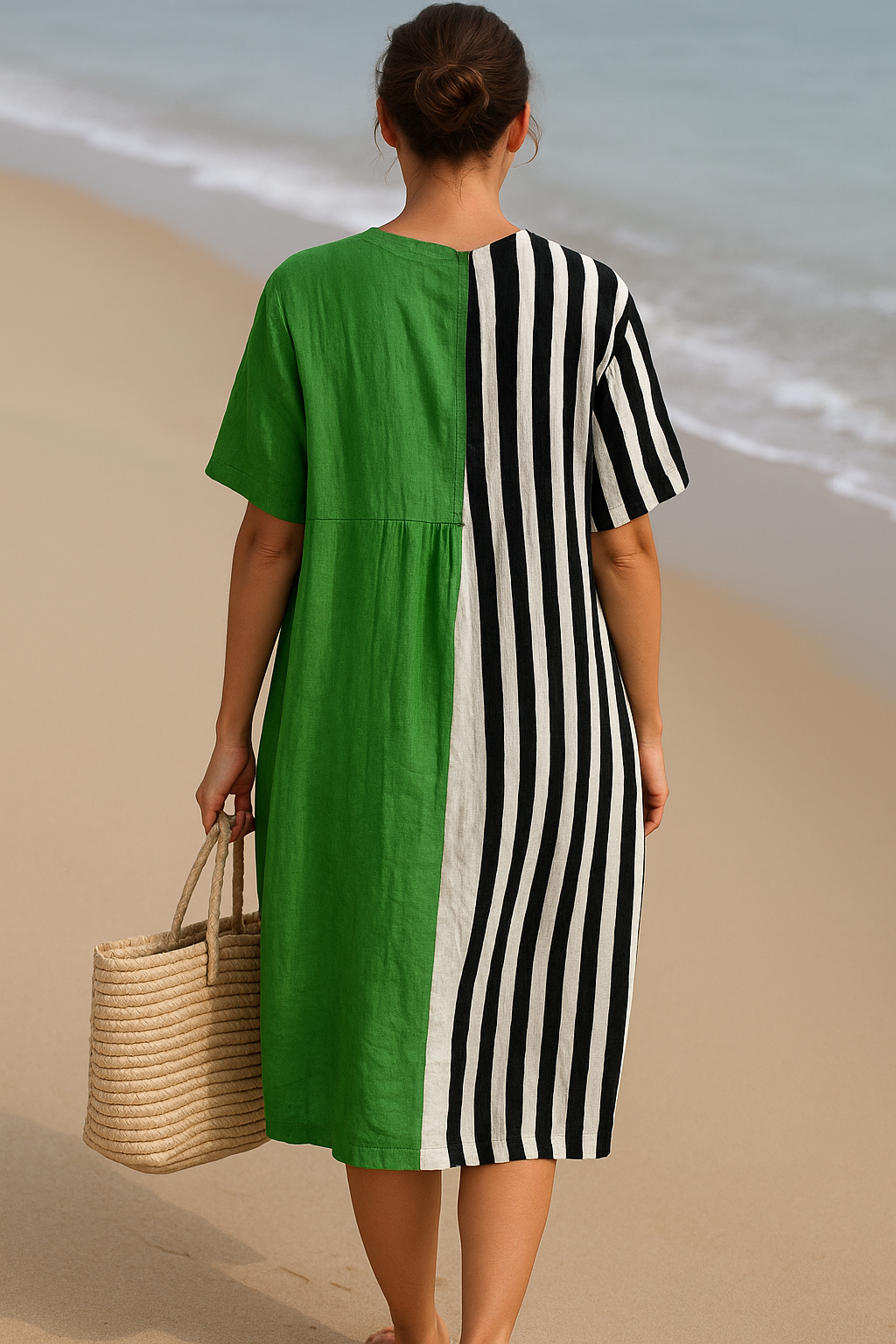 Green and Black Stripe Sundress