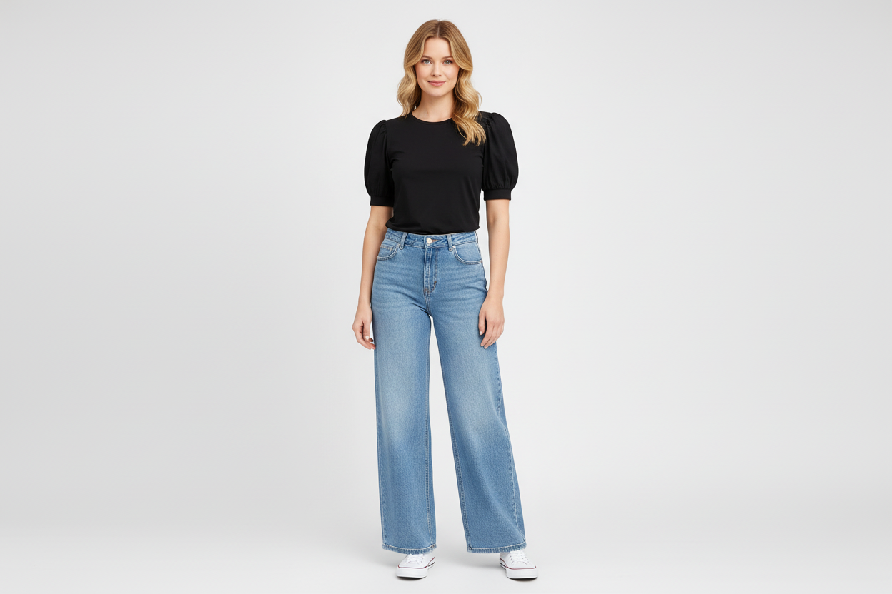Comfortable High Waisted Flare Jeans - Luxivelle
