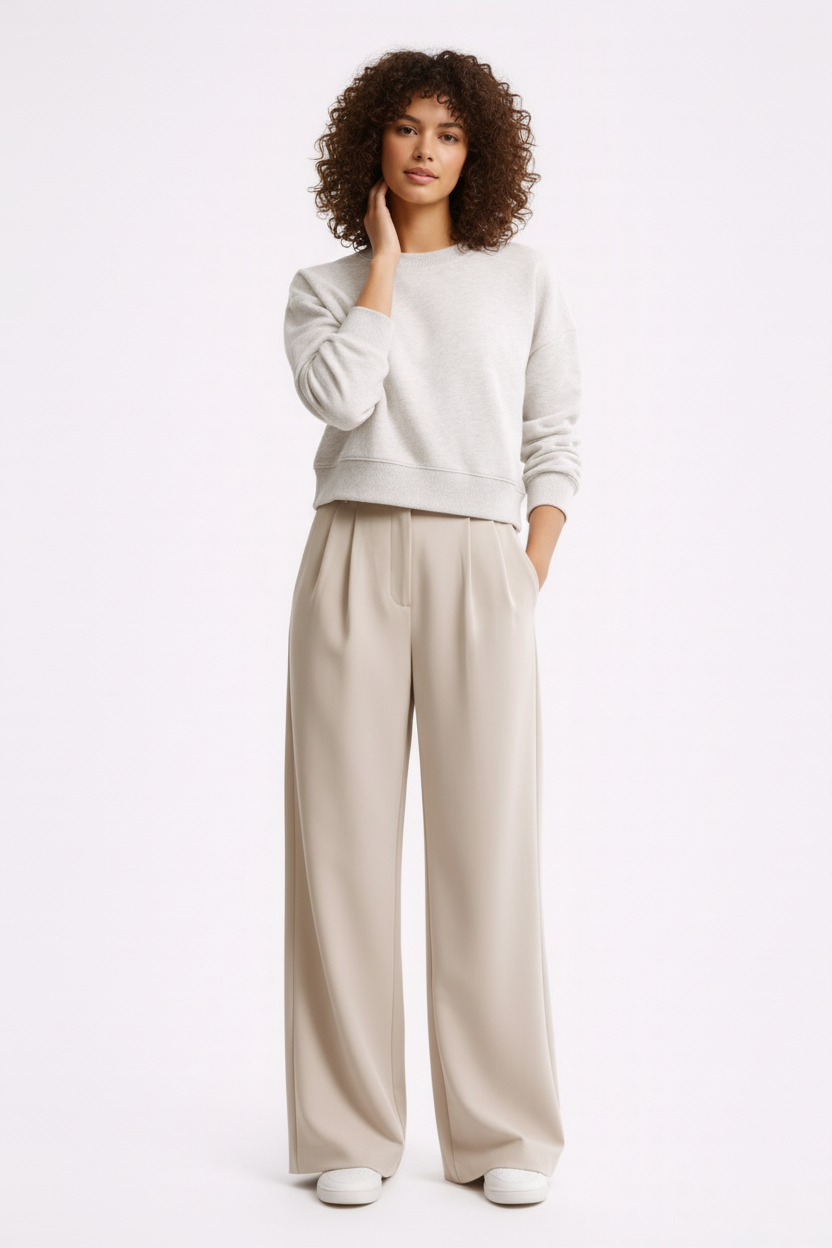 Comfortable High Waisted Loose Fit Pants - Luxivelle