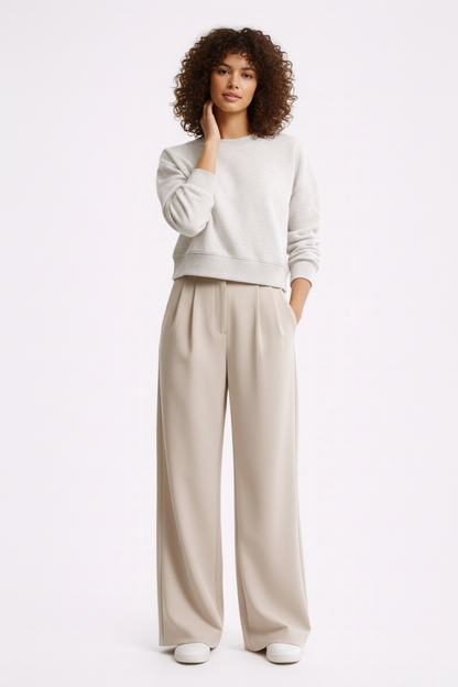 Comfortable High Waisted Loose Fit Pants - Luxivelle