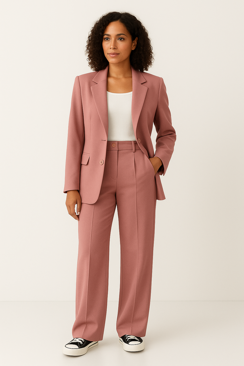 Classic Fit Soft Pantsuit Set