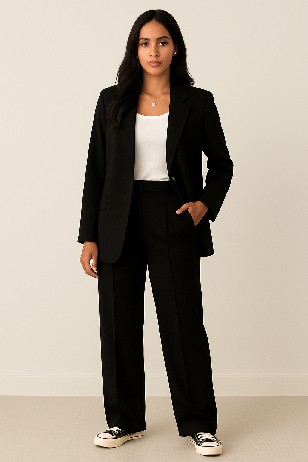 Classic Fit Soft Pantsuit Set