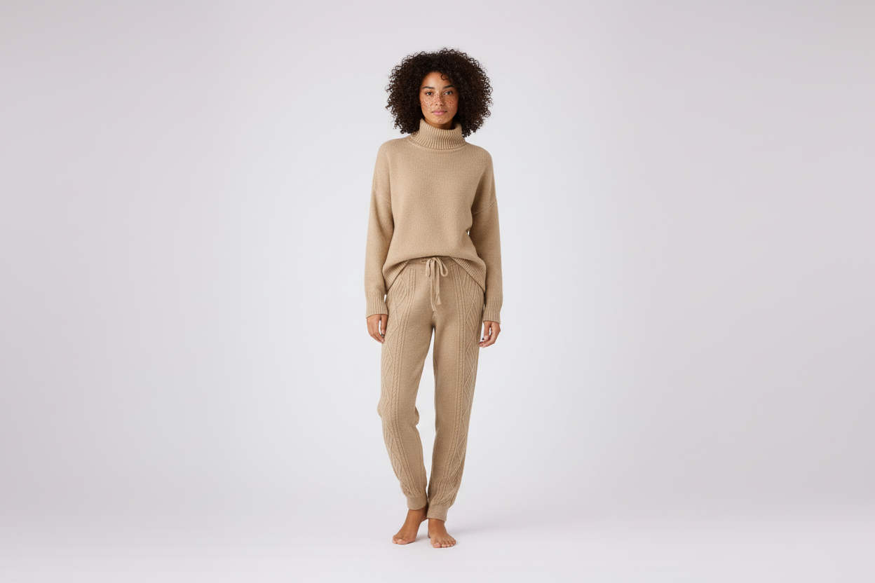 Comfortable High Waisted Knit Jogger Pants - Luxivelle