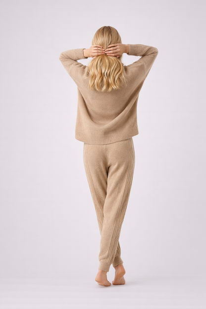 Comfortable High Waisted Knit Jogger Pants