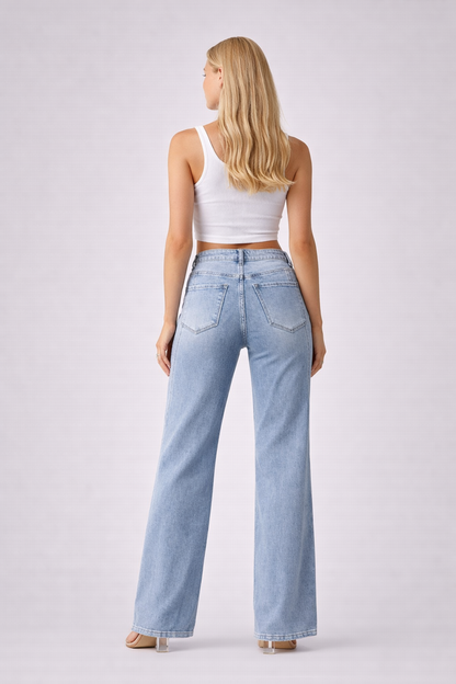 Classic High Waisted Straight Jeans
