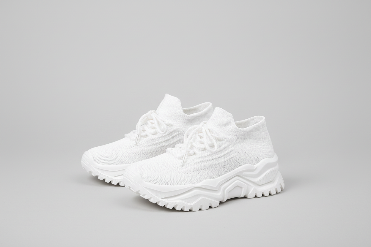 Thick Knit Comfort Sneakers - Luxivelle