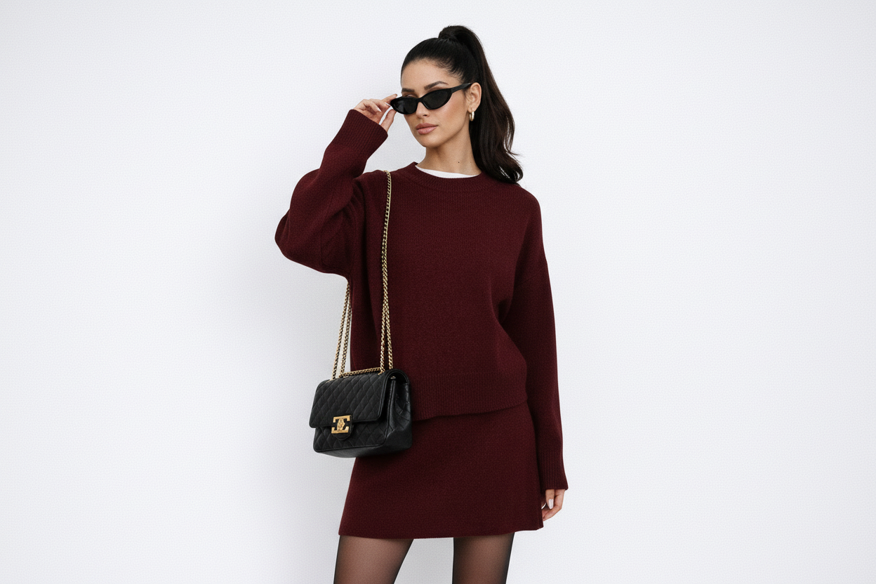 Warm Cozy Knit Two-Piece Outfit - Luxivelle