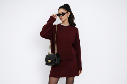 Warm Cozy Knit Two-Piece Outfit - Luxivelle
