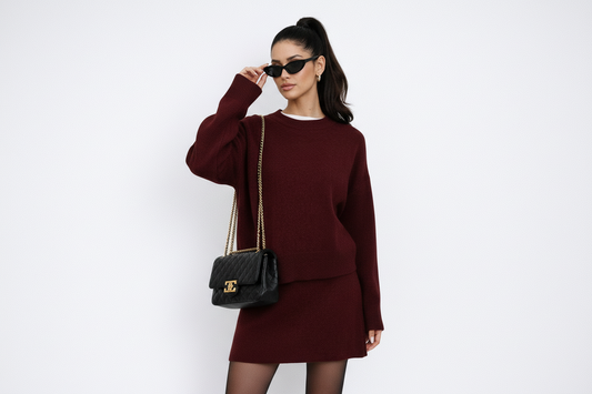 Warm Cozy Knit Two-Piece Outfit - Luxivelle