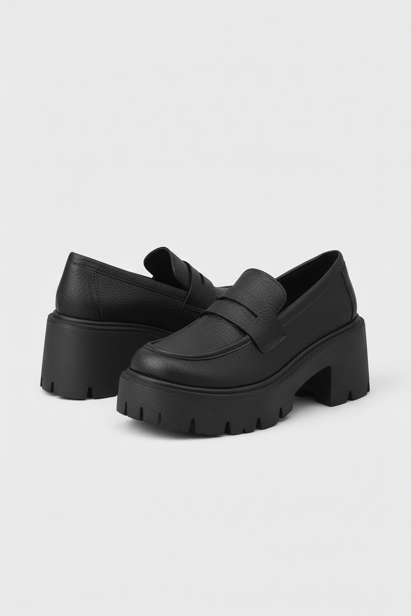 Comfortable Block Heel Platform Loafers - Luxivelle