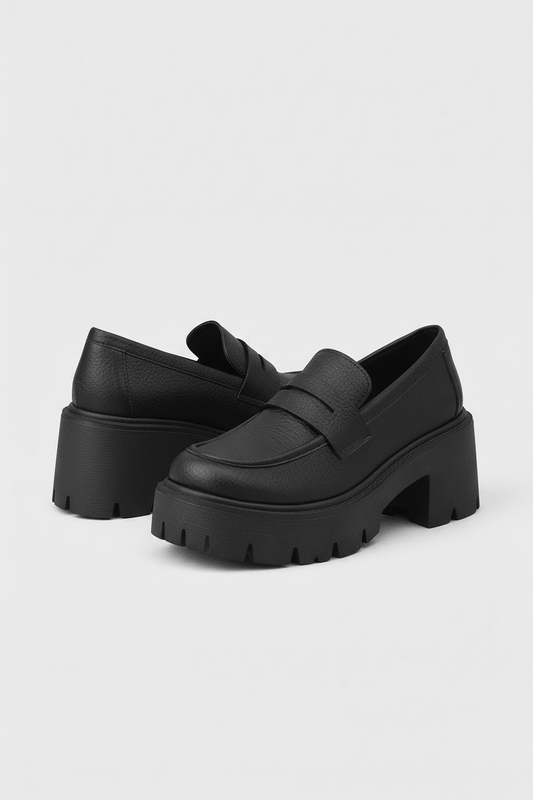 Comfortable Block Heel Platform Loafers - Luxivelle