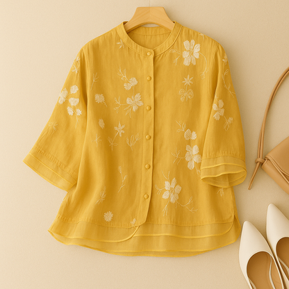 Elegant Top with Delicate Embroidery Details