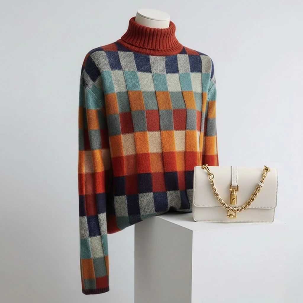 Checkered Merino Sweater 0