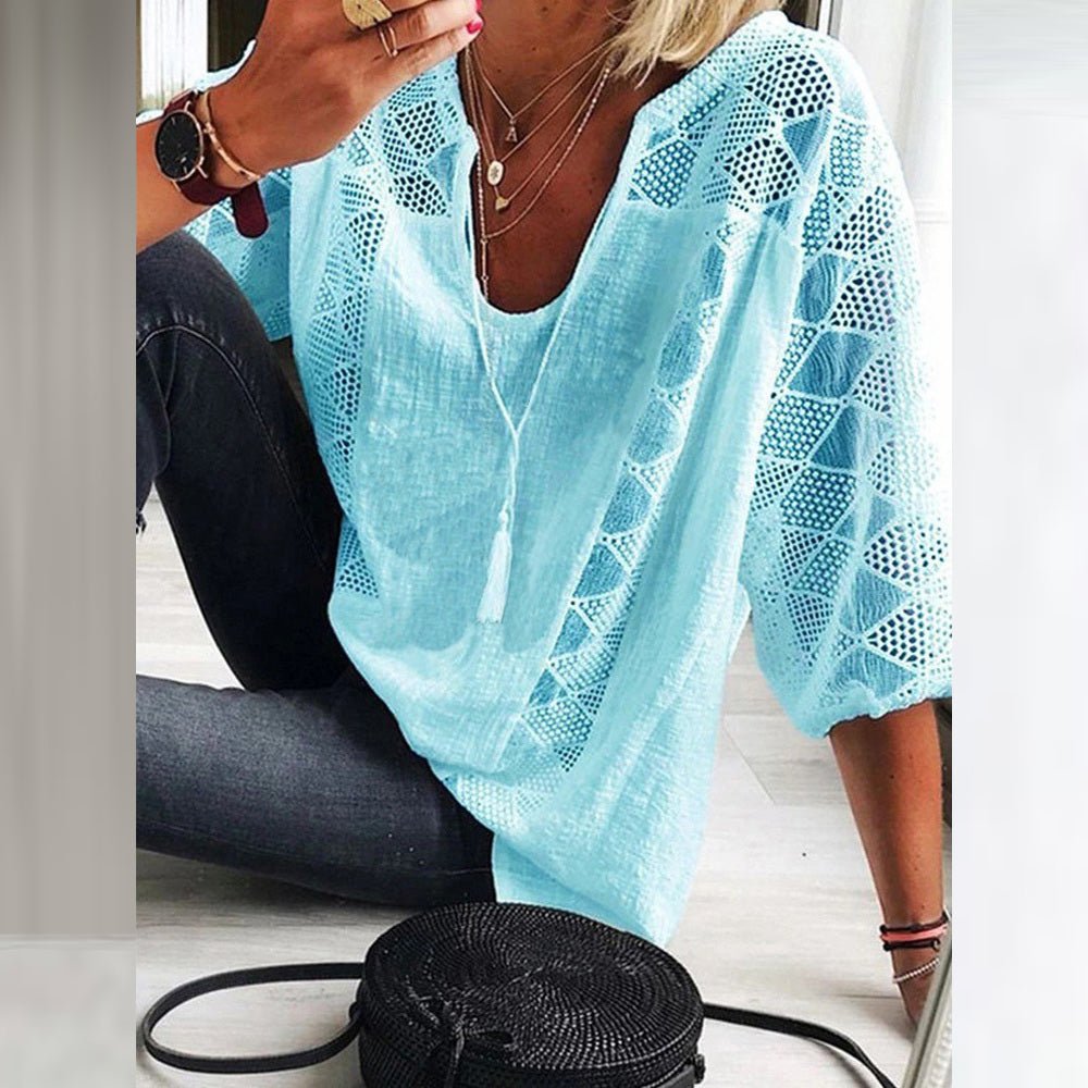 Elegant Casual Women's Blouse in Soft Cotton - Luxivelle