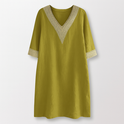 Casual Summer Women's Cotton V Neck Sundress