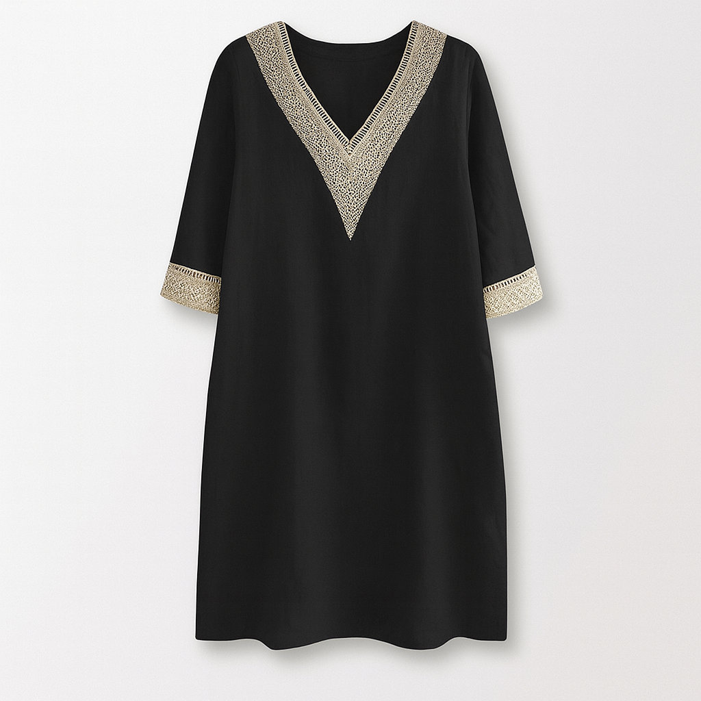 Casual Summer Women's Cotton V Neck Sundress