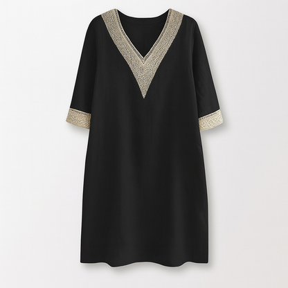 Casual Summer Women's Cotton V Neck Sundress