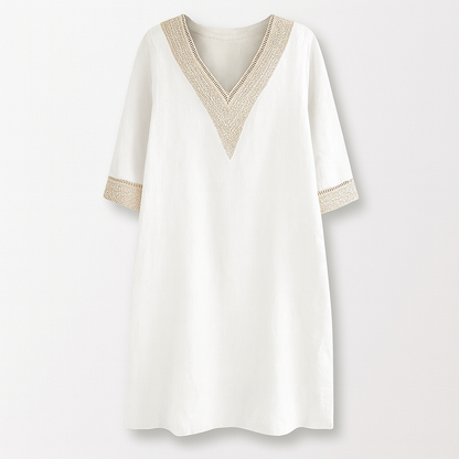 Casual Summer Women's Cotton V Neck Sundress