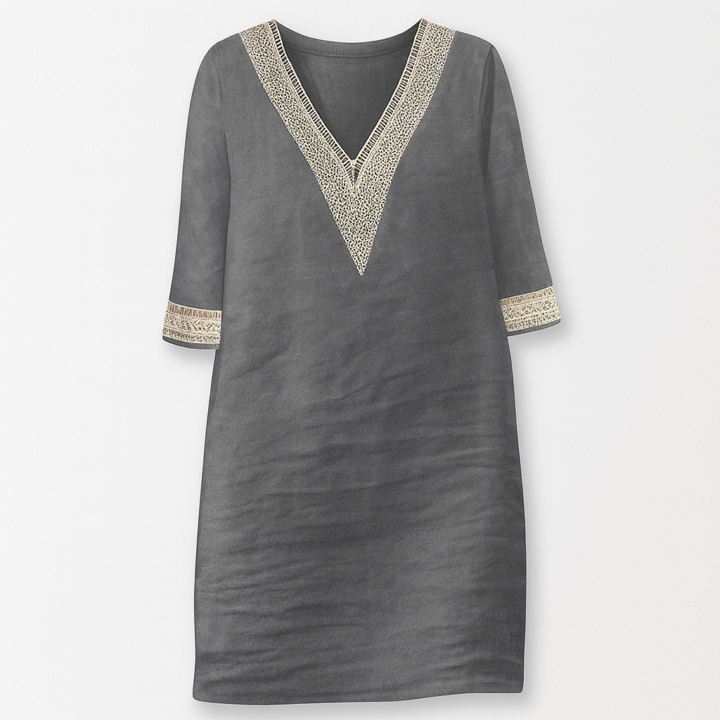 Casual Summer Women's Cotton V Neck Sundress