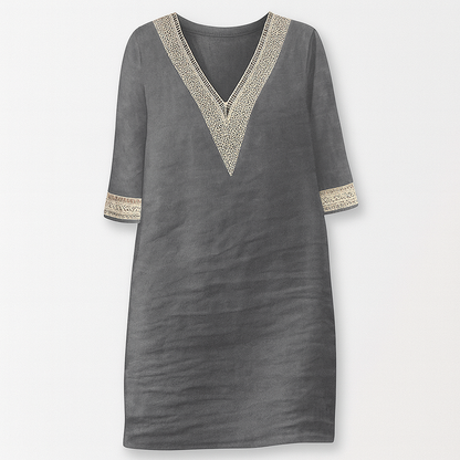 Casual Summer Women's Cotton V Neck Sundress