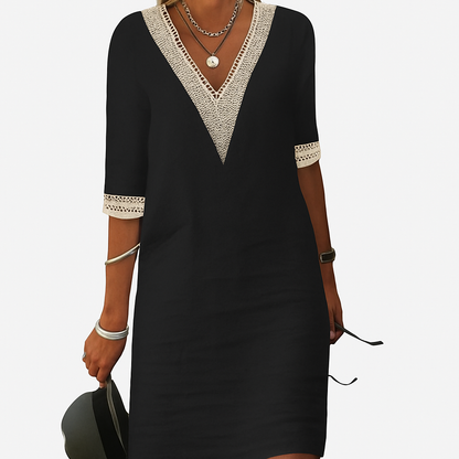 Casual Summer Women's Cotton V Neck Sundress
