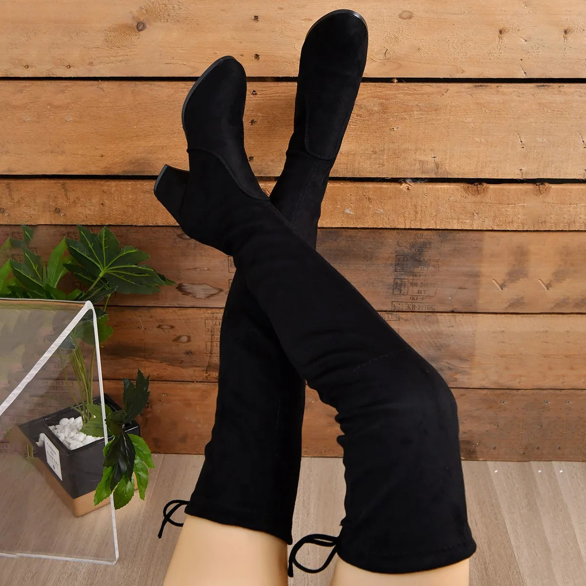 Christine | Elegant over the knee boots with block heels