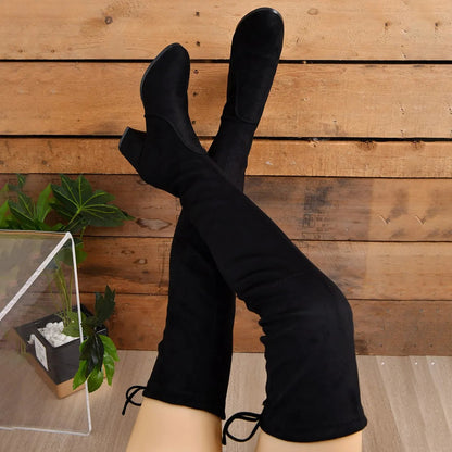 Christine | Elegant over the knee boots with block heels