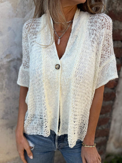 Clara | Textured, V-neck & Short Sleeves Top 8