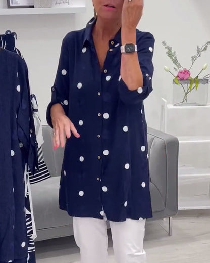 Timeless Dot Pattern Shirt |Relaxed Fit Button Down