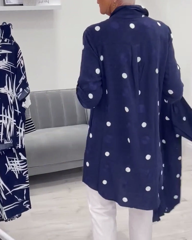 Timeless Dot Pattern Shirt |Relaxed Fit Button Down
