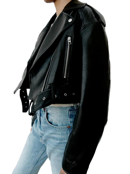 Claudia | Classic imitation leather jacket
