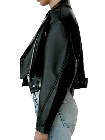 Claudia | Classic imitation leather jacket
