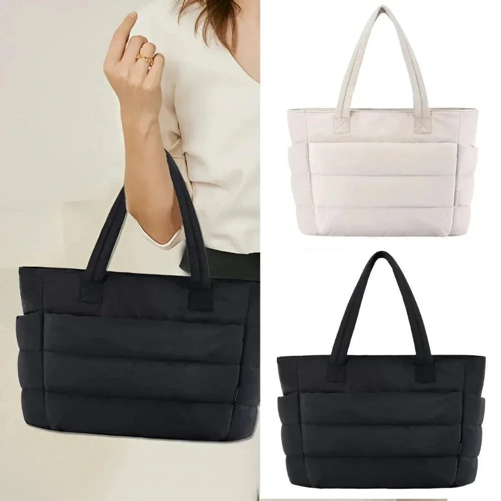Soft Quilted Tote Bag – Lightweight Women's Shoulder Bag