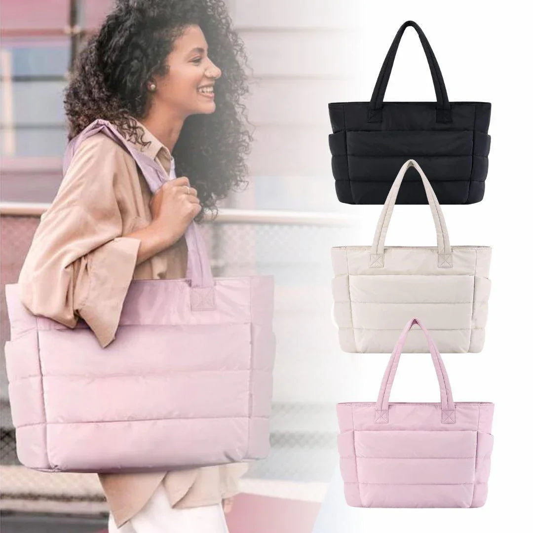 Soft Quilted Tote Bag – Lightweight Women's Shoulder Bag