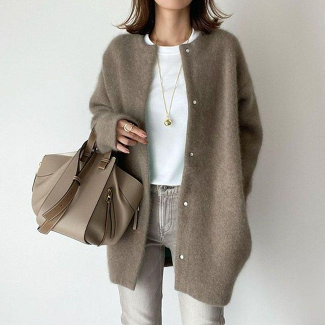 Cozy Women's Open Front Cardigan with Pockets